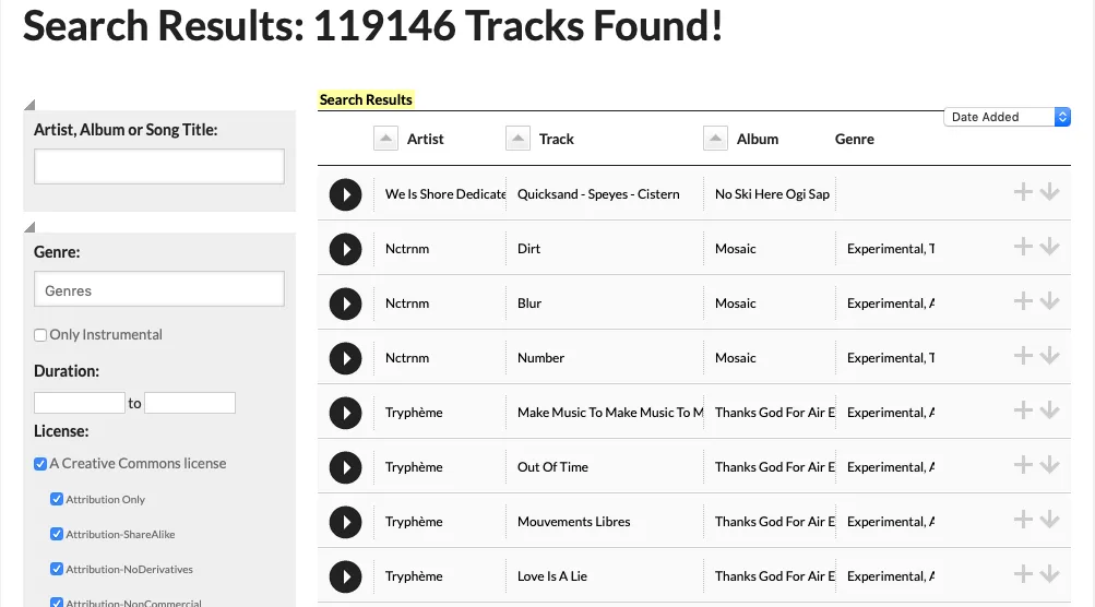 Каталог музыки FreeMusicArchive