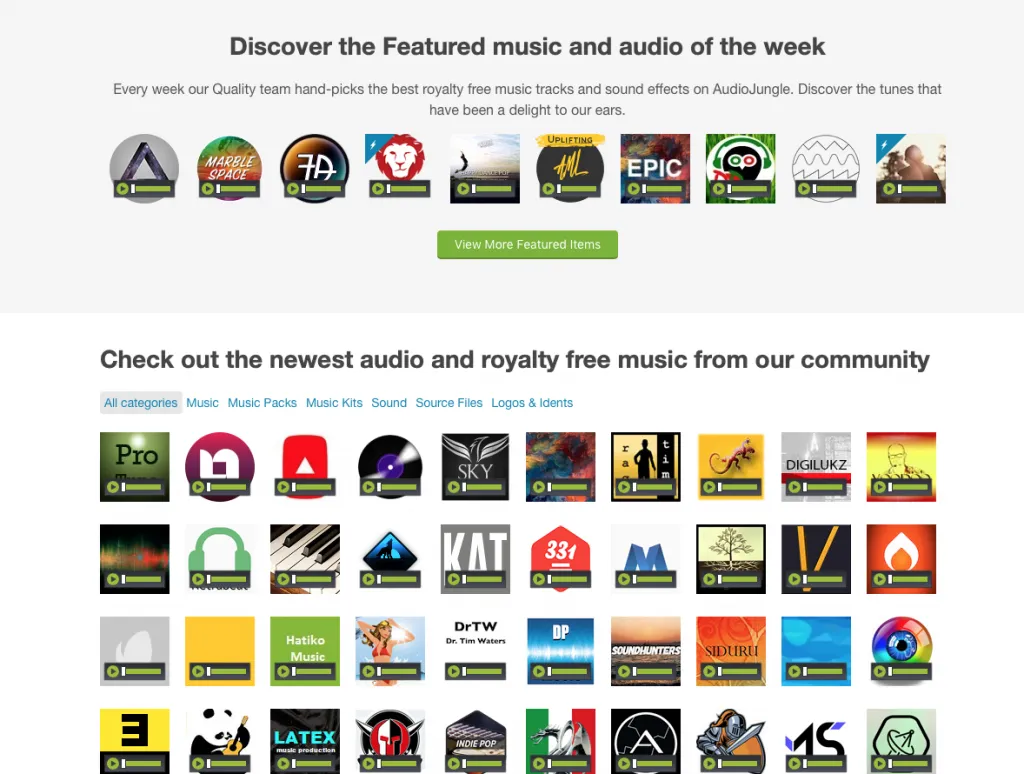 Каталог музыки Audiojungle