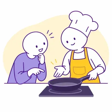 Шеф-повар объясняет выбор сковороды домашнему кулинару
