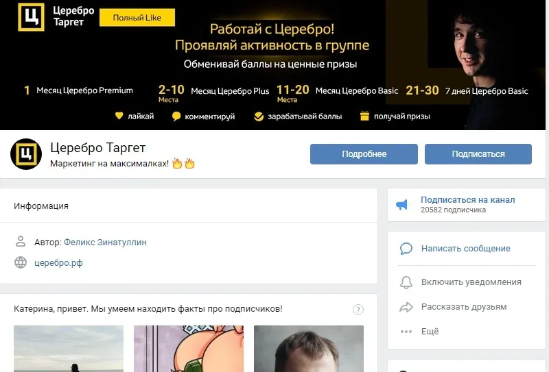 Группа Церебро Таргет