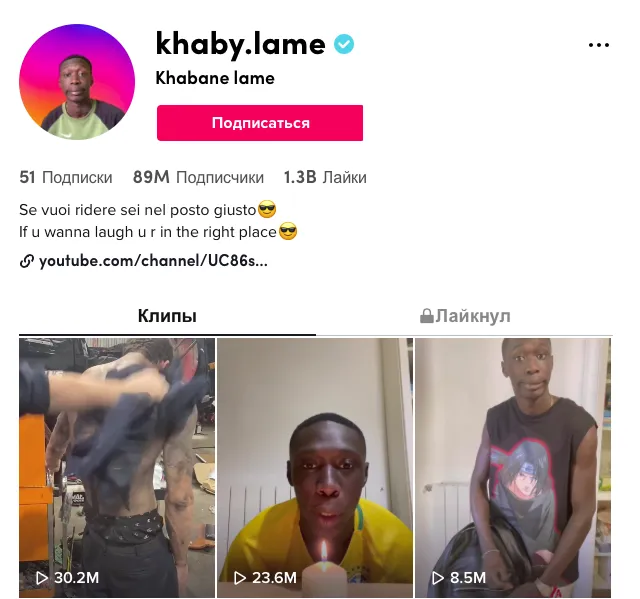 Описание аккаунта TikTok