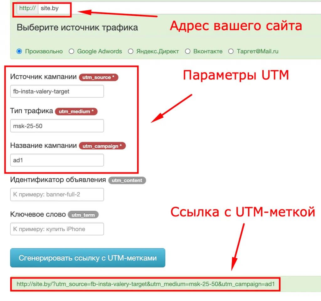 Как сделать UTM-метку