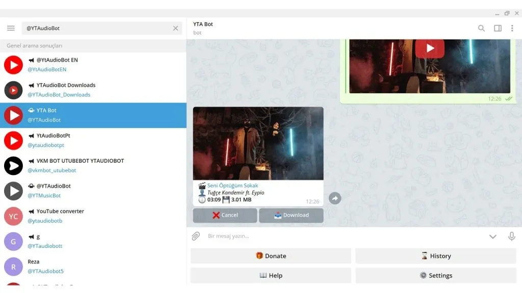 YTAudioBot в Телеграм