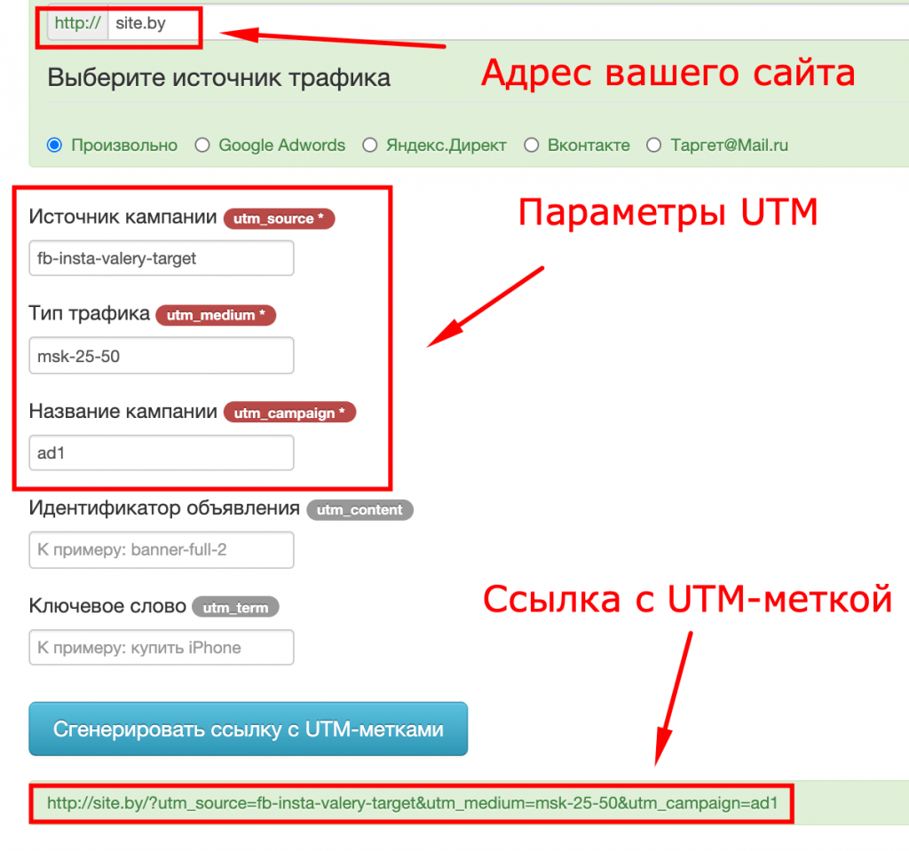 Как сделать UTM-метку